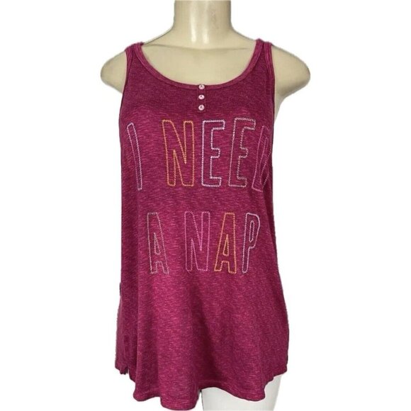 Secret Treasures XL Lot Of 2 Red-Blue Scoop Neck Embroidred Statement Sleep Tank - Picture 2 of 9